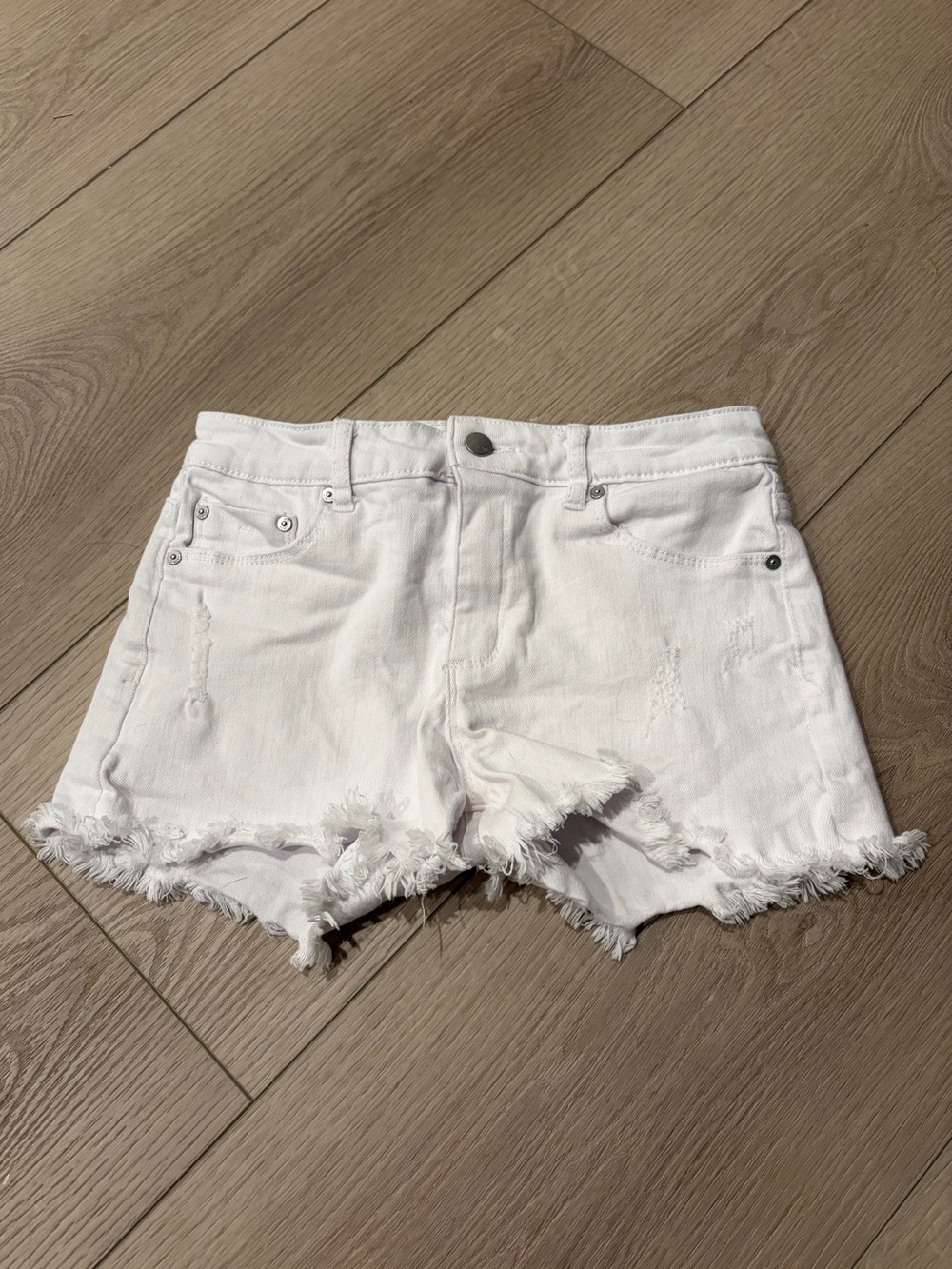 Tractr White Distressed Denim Cutoff Shorts